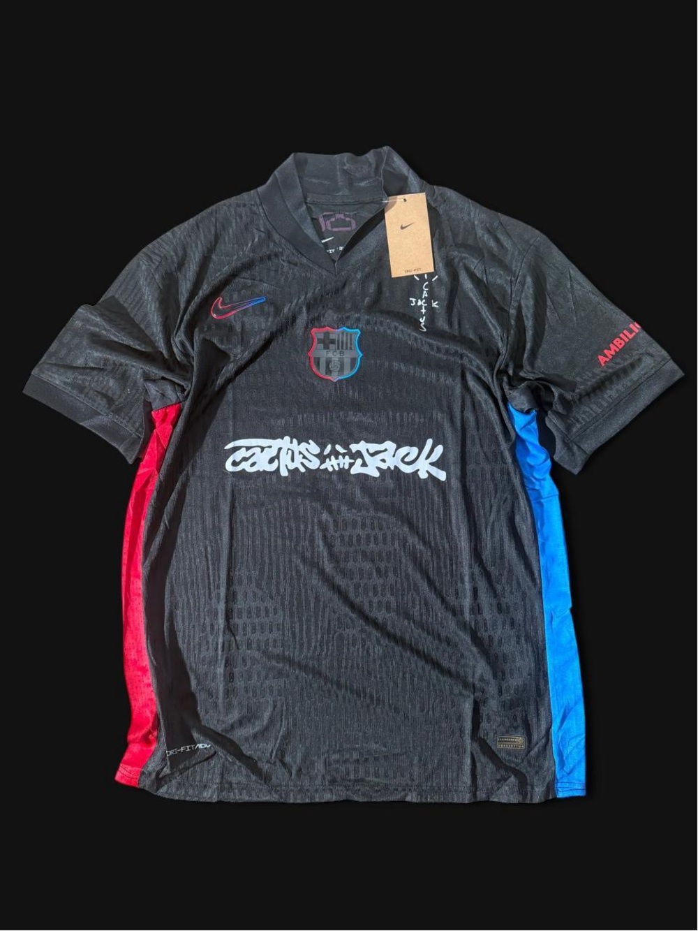 Nike Black FC Barcelona Men's Short-Sleeve Jersey with Red & Blue Accents